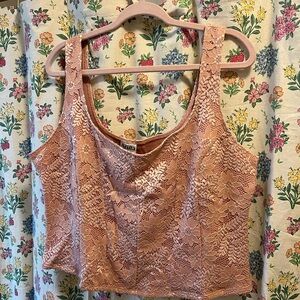 Arula Pink Lace Crop Top
